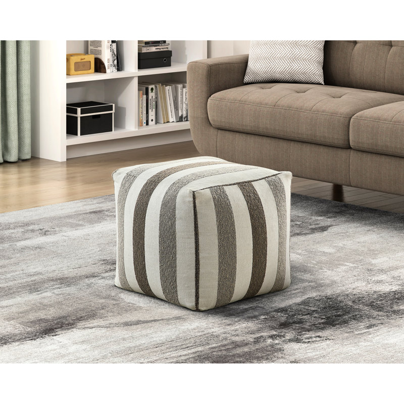 Pouf rembourré en tissu avec fermeture à glissière, fond carré antidérapant de 16 po x 16 po, capacité de 300 lb