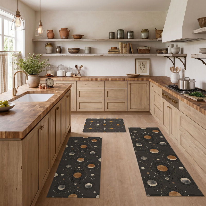 Celestial Pattern Non-Slip Washable Kitchen Mats