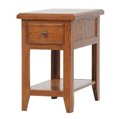 Jill Solid Wood End Table with Storage