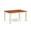 Ensemble de table de salle à manger 9 pièces moderne comprenant une table rectangulaire en bois avec feuille papillon et 8 chaises de salle à manger, babeurre et cerise-20549026-49668345
