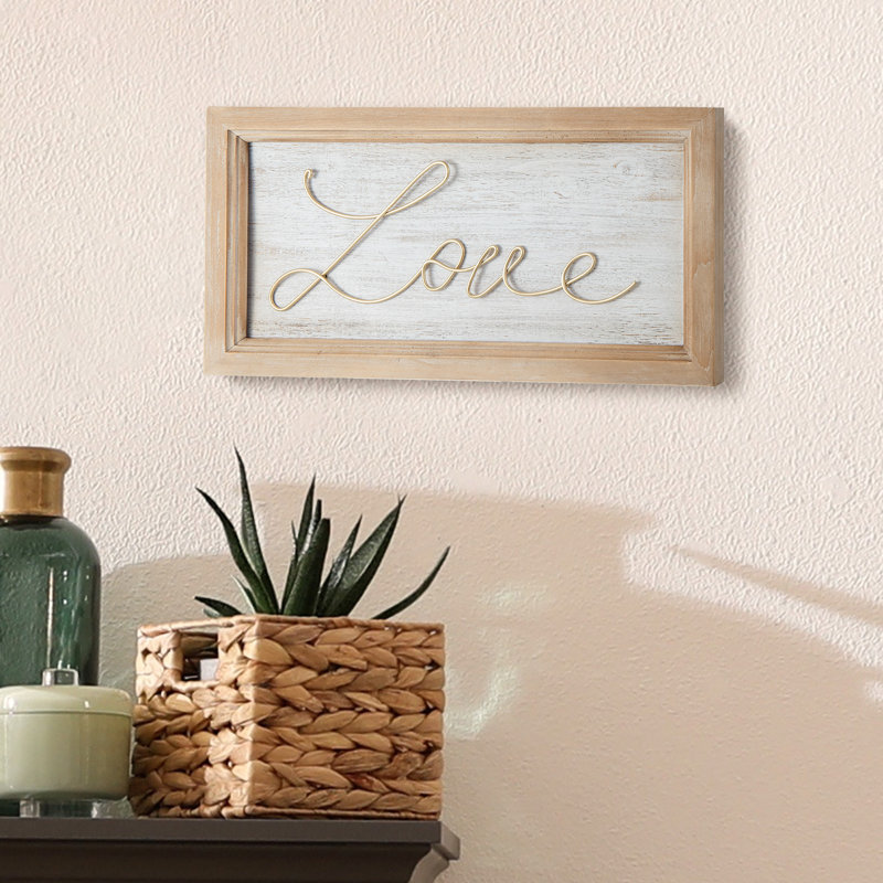 Wood Framed LOVE Rectangle Painting on Wood