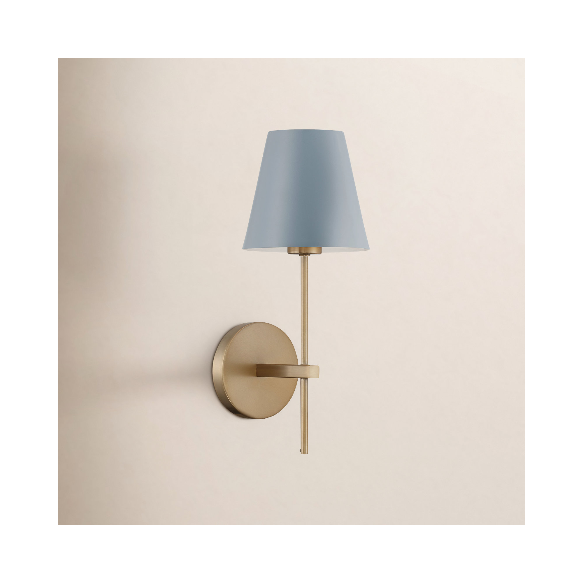 Kinston Single Light Steel Dimmable Wallchiere, Blue