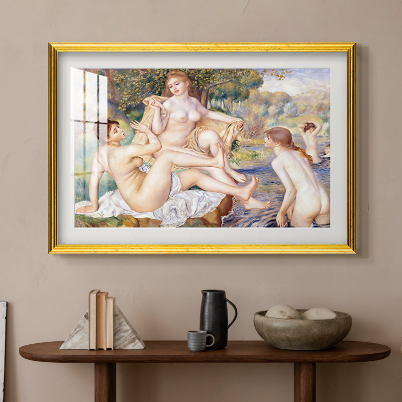 Les grandes baigneuses (Les Grandes Baigneuses), 1884-1887-Pierre-Auguste Renoir-Custom Framed Print, 20x28 INNER SIZE