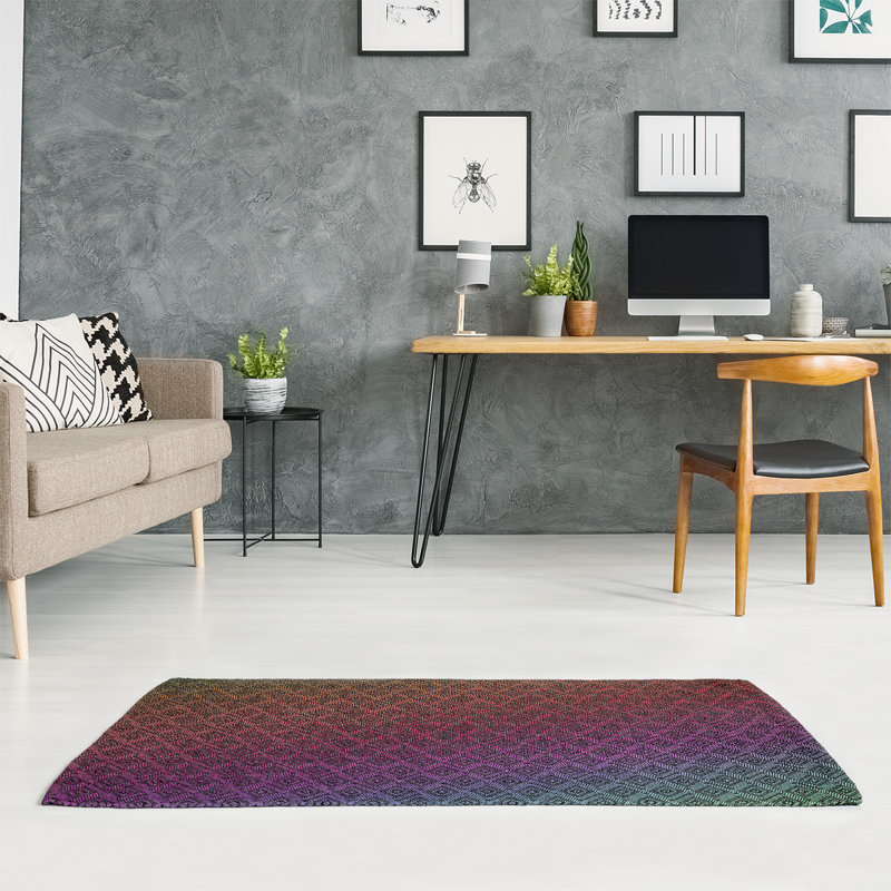 Tapis rouge/rose/jaune labyrinthe square, Rectangle 4 pi x 6 pi