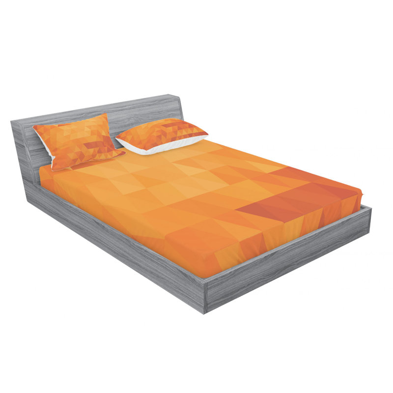 Microfiber Geometric Sheet Set, Full Sheet Set with Fitted Sheet