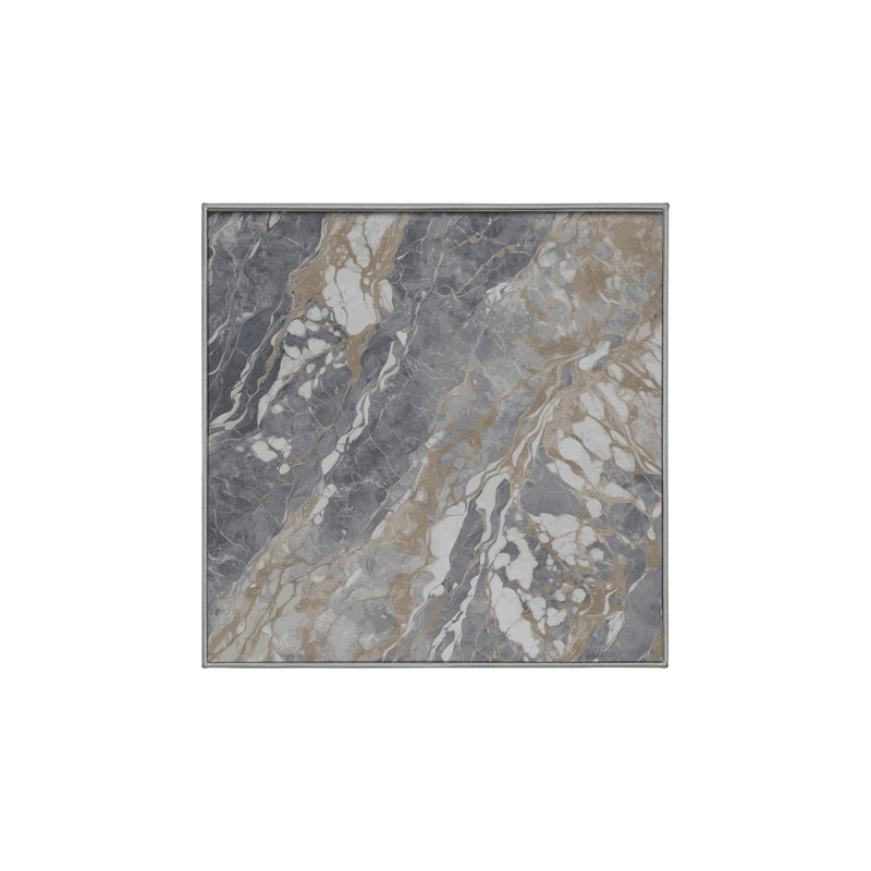 Tapis gris lavable à la machine, Carré 6 pi