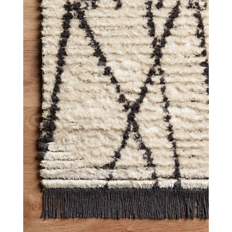 Chris Loves Julia x Loloi Alice Charcoal/Cream Rug, Rectangle 6'5" x 9'2"