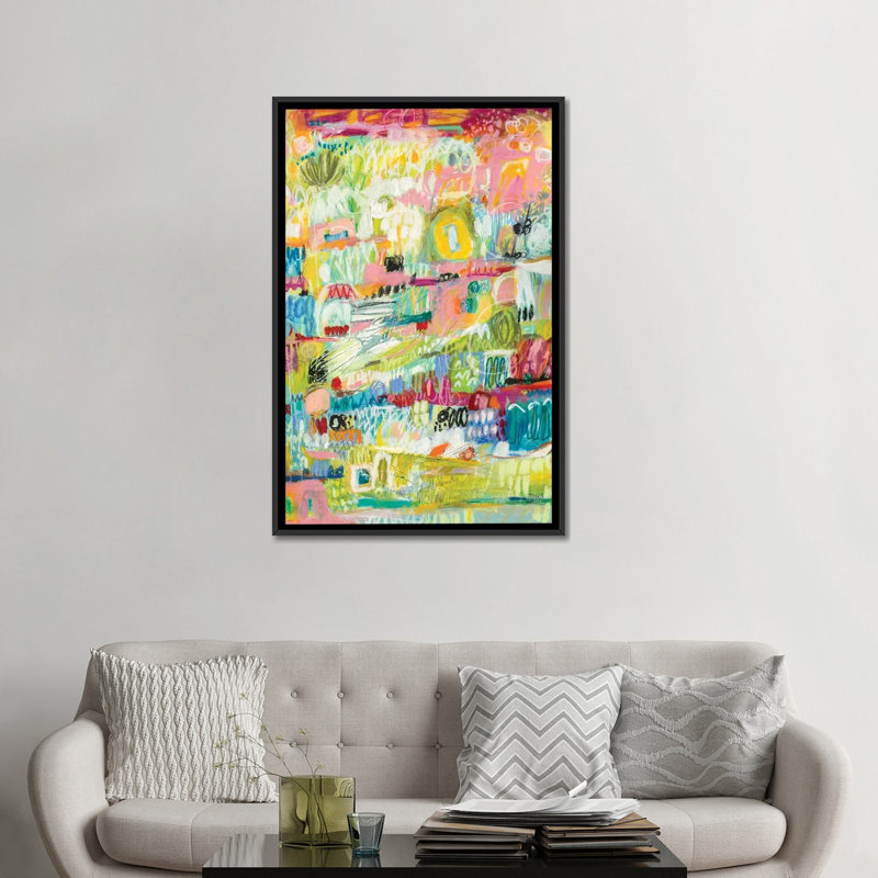 «Boho Garden II», reproduction sur toile, H 26 po x l 18 po x P 1,5 po, Toile encadrée noire, Pas de tapis