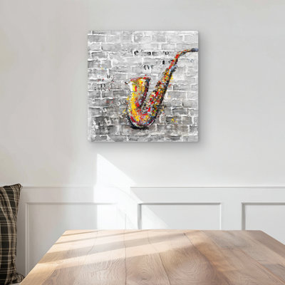 Graffiti of a Saxophone - Contemporary Metal Print Decor
