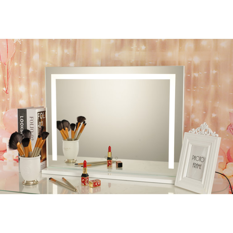 Wade Logan® Alez Vanity Mirror with Storage and LED Lights & Reviews