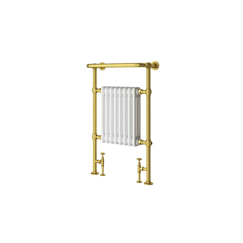 Traditional Towel Rail Heated Towel Rails, White/Gold