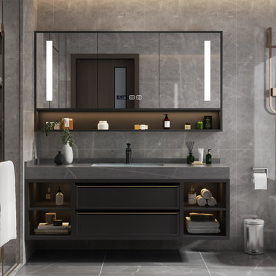 Modern light luxury style bathroom cabinet