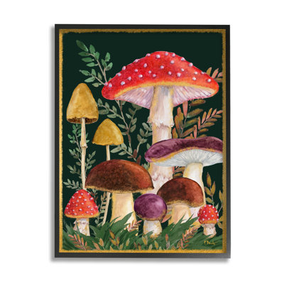 " Woodland Mushrooms " by Paul Brent Painting Print