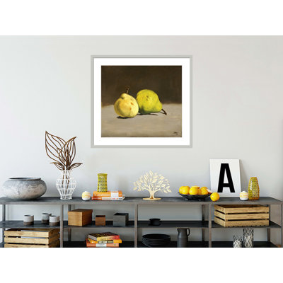 Deux poires par impression giclée encadrée