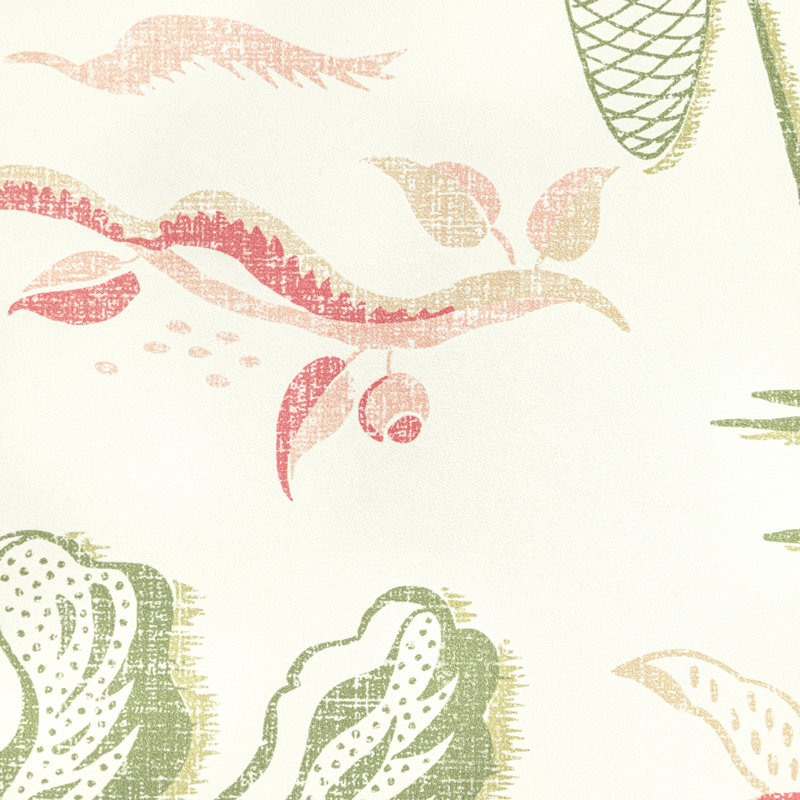 Manoir Valensole 33' L x 27.5" W Wallpaper Roll, Leaf/Rose