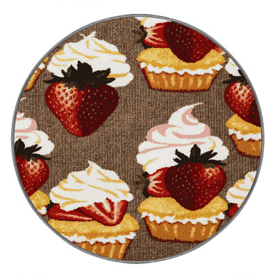 Washable Strawberry shortcake Desserts Area Rug