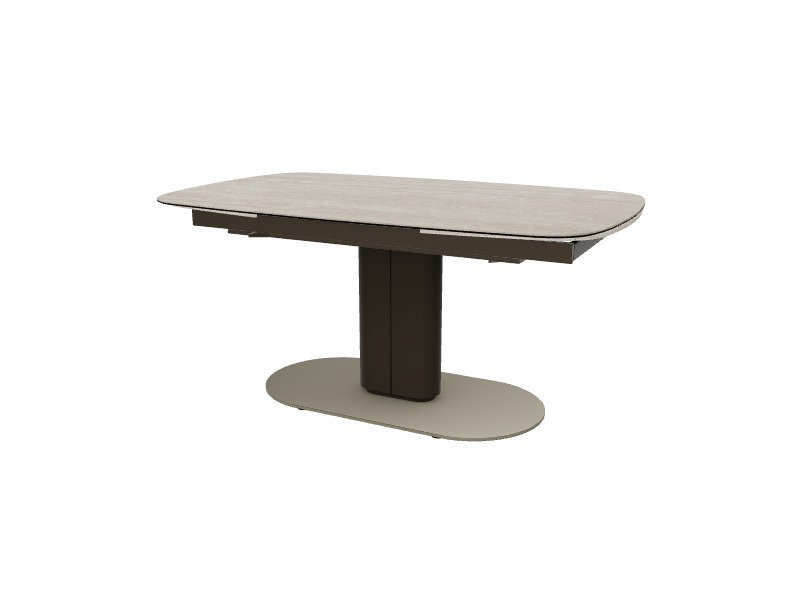 Tables extensibles Cameo, Blanc Travertino, Bronze mat / beige perle mat