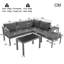 Grey 4-5 Seater All-Weather Corner Outdoor Lounge Set | Aluminum & Galvanized Iron Frame, 5-Piece Combo with Coffee Table, Side Table & Full Polyester Cushions