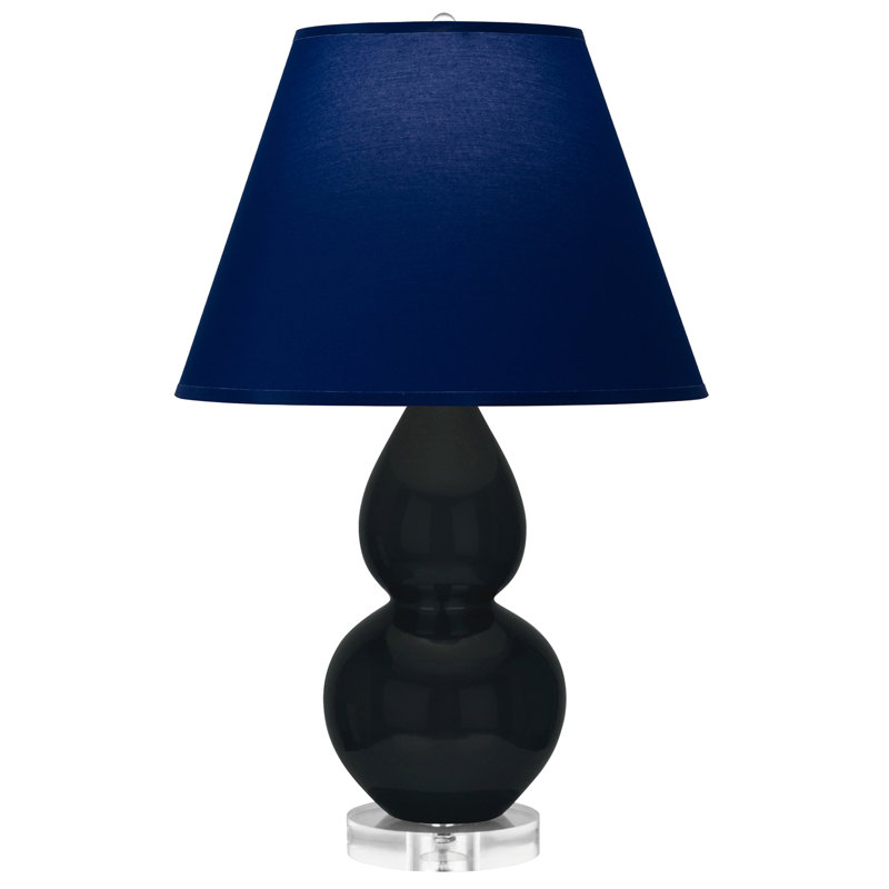 Small Double Gourd Accent Lamp, Navy/Grey, Obsidian