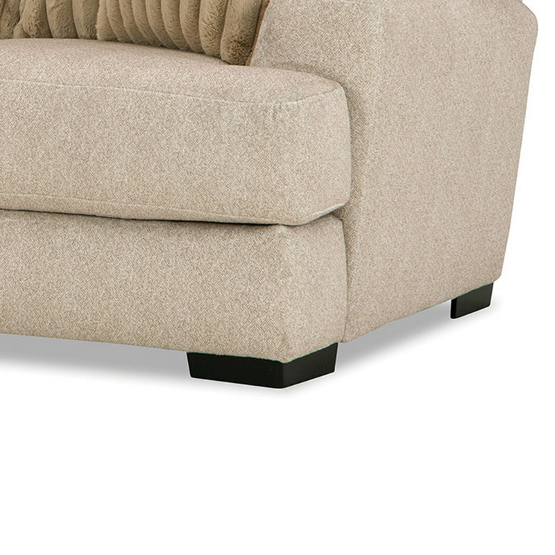 Causeuse Laila, 2 coussins décoratifs, bois massif 72 pouces, chenille, Chenille brun