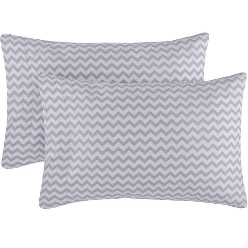Ensemble de 2 taies d'oreiller Mellanni 1800, Standard, Chevron gris