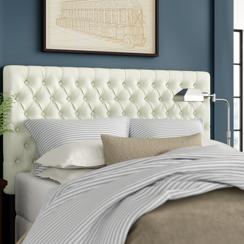 Tête de lit tapissier Dirayr, Light Beige Cotton Blend, King/California King