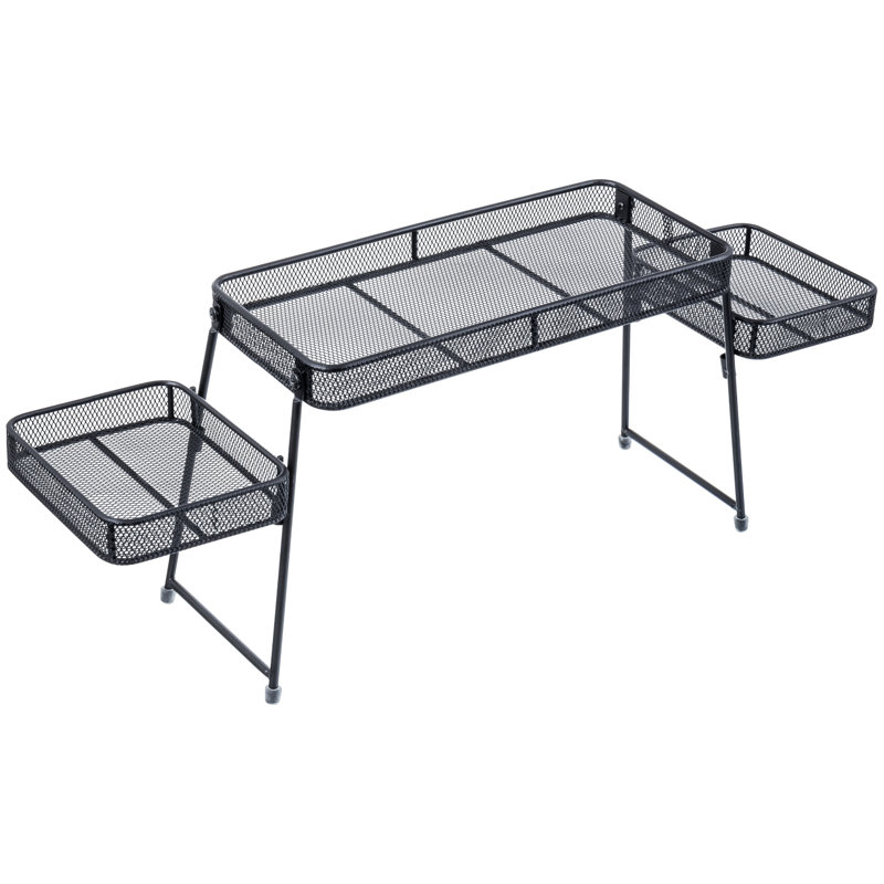 Étagère de rangement noire en métal au-dessus de l'évier - Panier de rangement à 3 niveaux pour la cuisine et la salle de bain