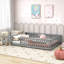 Solid Wood Full Floor Platform Bed With Fence-94246359