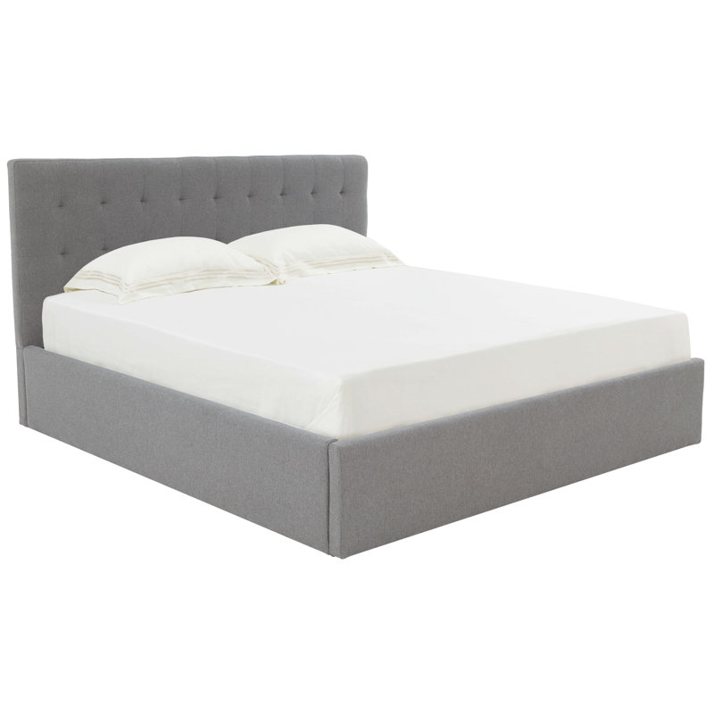 Avri Upholstered Platform Bed, Queen, Light Gray
