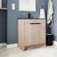 Meuble-lavabo autoportant avec lavabo en céramique et 2 portes d'armoire à fermeture en douceur