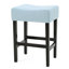  Ensemble de 2 tabourets de bar rembourrés avec siège rembourré, pieds en bois massif, design rustique moderne pour îlot de cuisine, bar ou salle à manger, bleu clair-1074751160