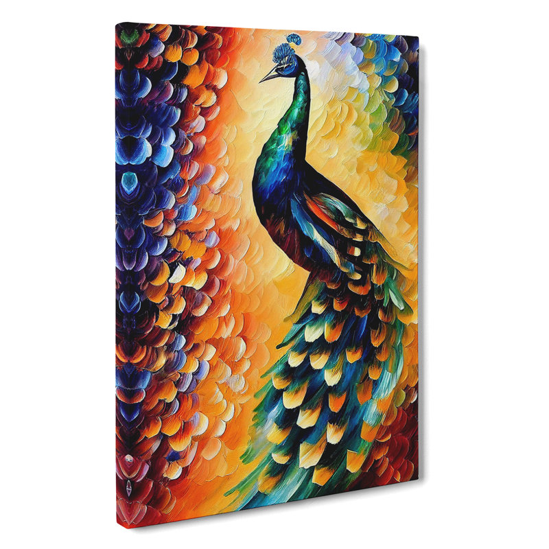 Peacock Portrait - Wrapped Canvas, 50cm H x 35cm W