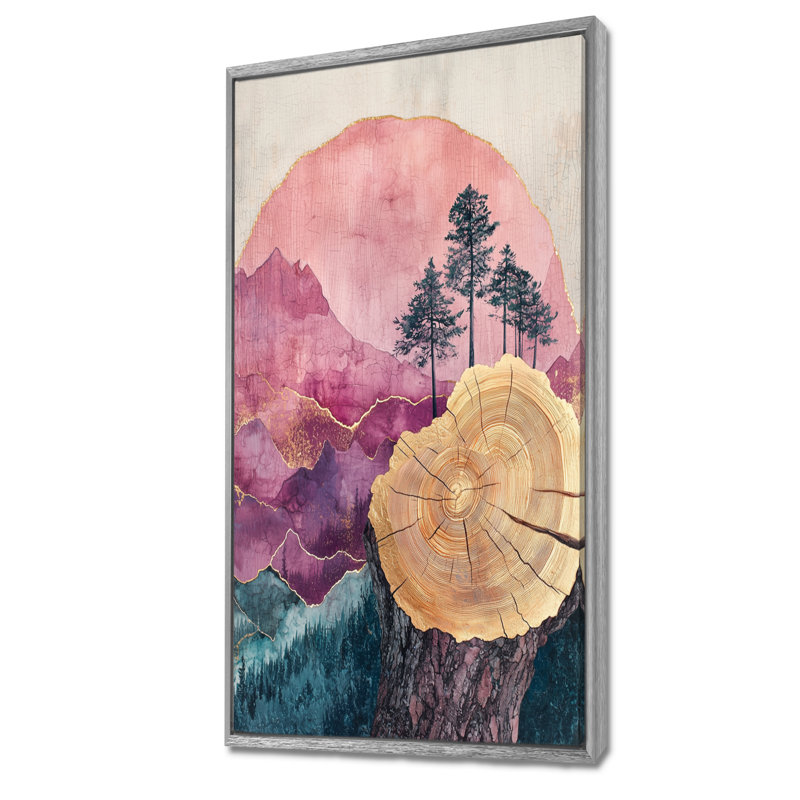 Benally - paysages, art mural sur toile, H 60 po x l 28 po, Argent argent, Reproduction encadrée sans passe-partout