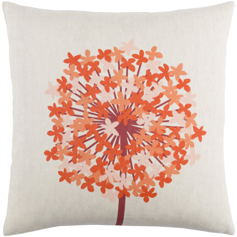Agapanthus Floral Pillow Cover, 22" H x 22" W x 1" D, Blue/Green