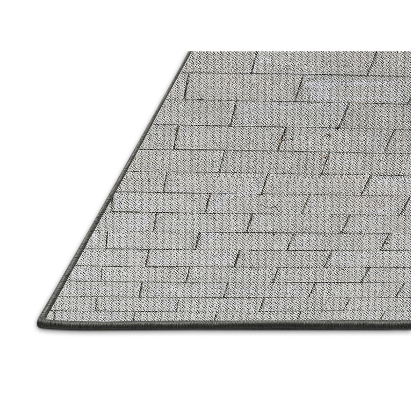 Tapis gris tissé à la machine, Tapis de couloir 2 pi x 5 pi