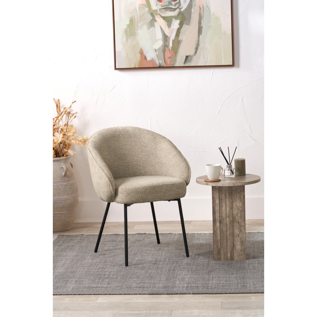 Kelsby 60cm H Upholstered Metal Upholstered Back Accent in Beige