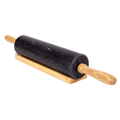 Marble Rolling Pin with Wooden Handles