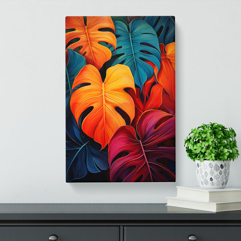 Tropical Leaf Romanticism - Art Prints - Wrapped Canvas, 50cm H x 35cm W x 3cm D