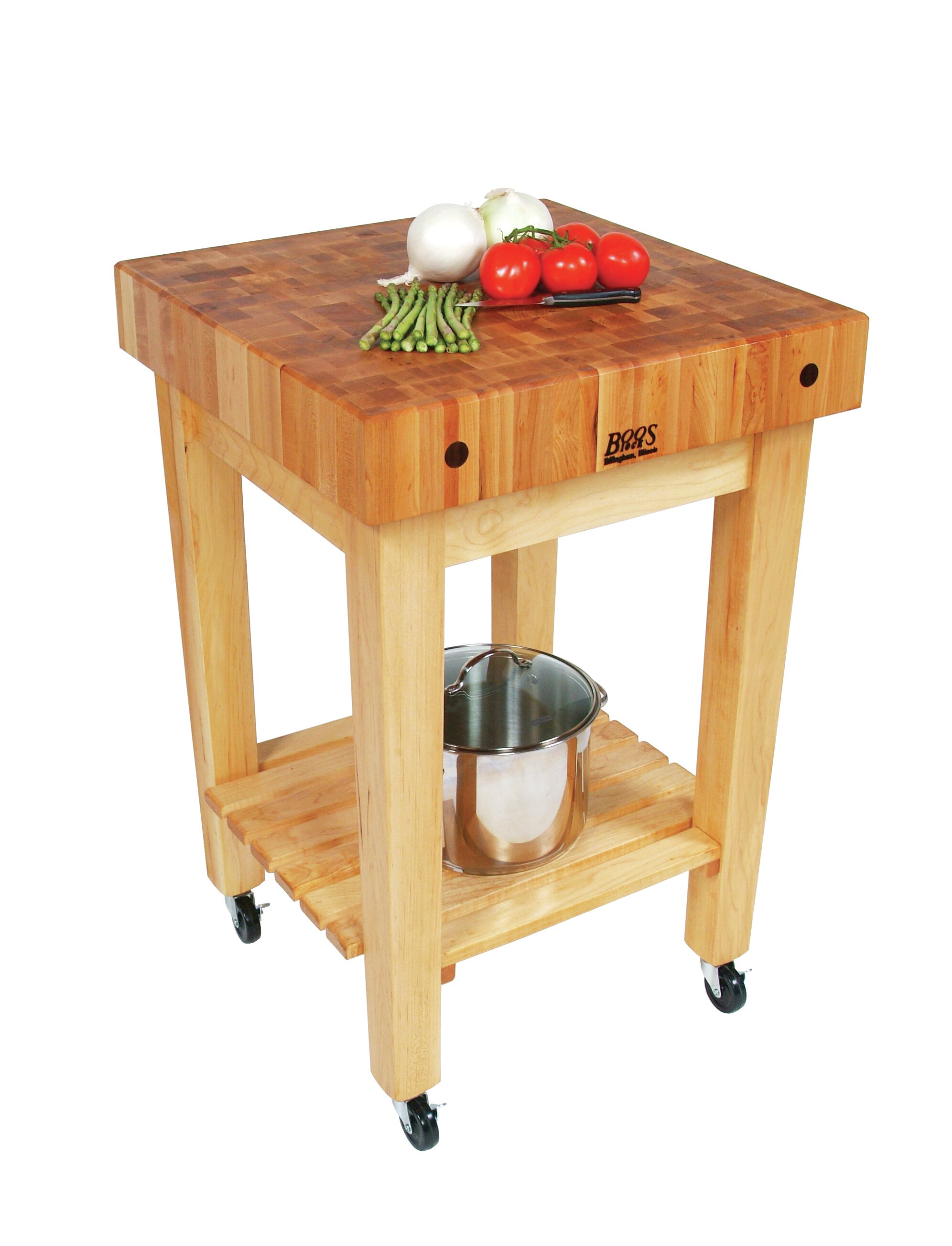 John Boos AB Block with a 10 Thick Maple Butcher Block - in 5 Sizes