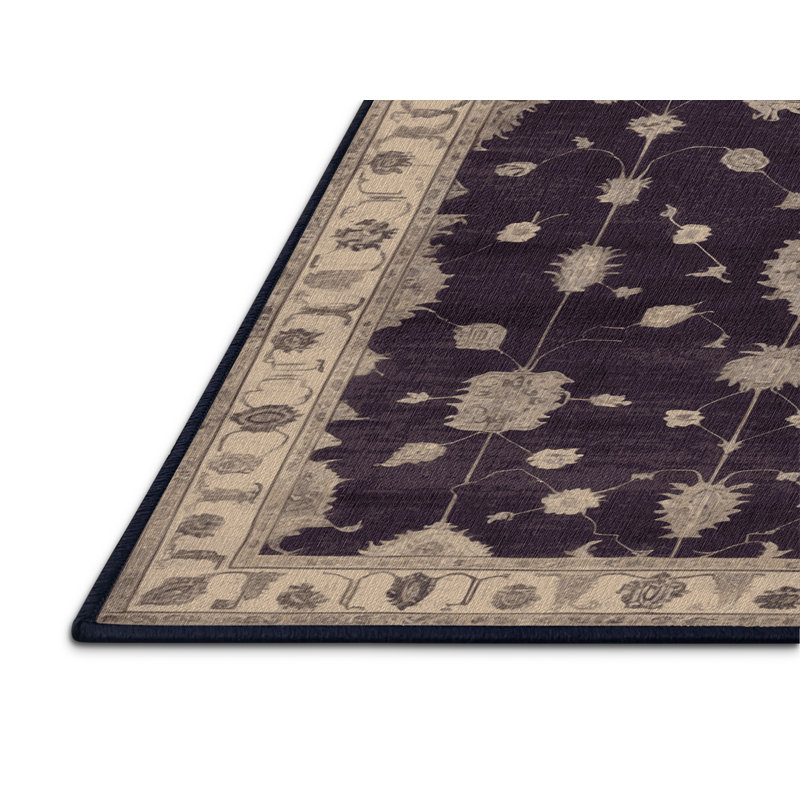 Tapis mauve lavable à la machine, Rond 4 pi
