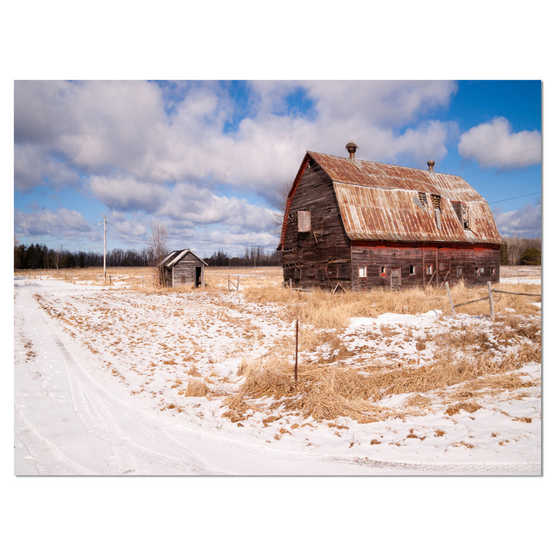 " Farm Field Barn Ranch " Print, 12" H x 20" W x 1" D