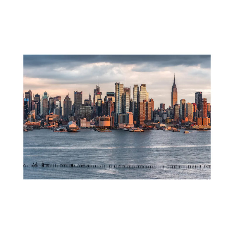 Manhattan Skyline and Hudson River, New York City, USA 1 Piece Wrapped Canvas Wall Art, 30.48 cm H x 45.72 cm W