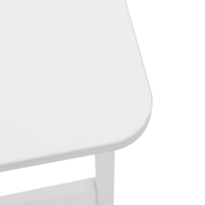 Foldable Computer Desk With Wheels, White