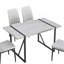 Modern Dining Table, 55 Inch Kitchen Table For 4 People, Rectangular Dinner Table For Dining Room, Home Office, Living Room Furniture, Easy Assembly, (Grey)(ONLY TABLE)-1266062520-1266062522