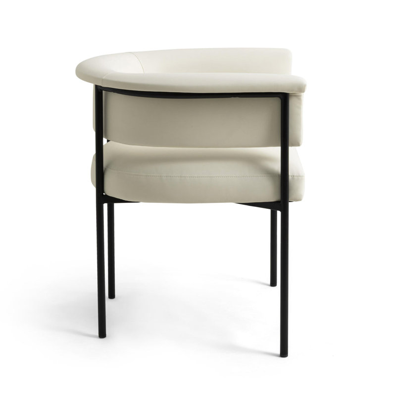 Chaise en cuir crème Isabella Performance, Crème, crème