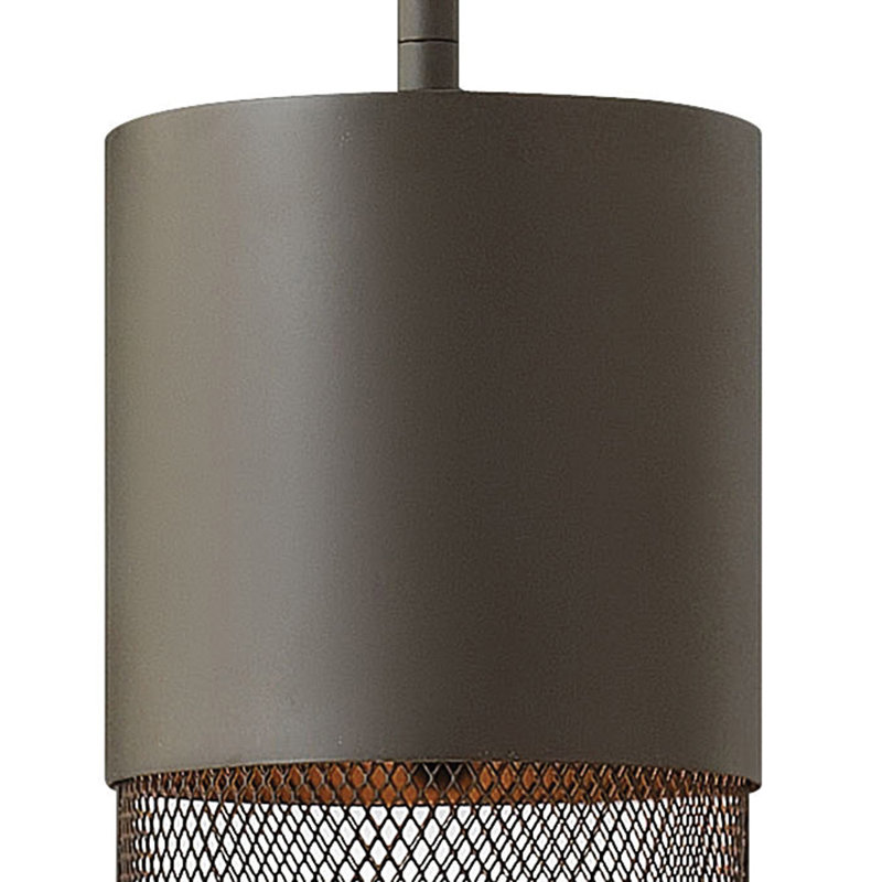 Luminaire suspendu d'extérieur noir à 1 lumière H 15,8 po Derek, Bronze, Incandescent