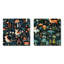 Motif de créature enchantée pour enfants - cerf Ensemble de 2 carrés Fox-525331401-525331400