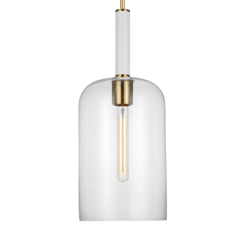Monroe 1 - Light Single Pendant, Burnished Brass