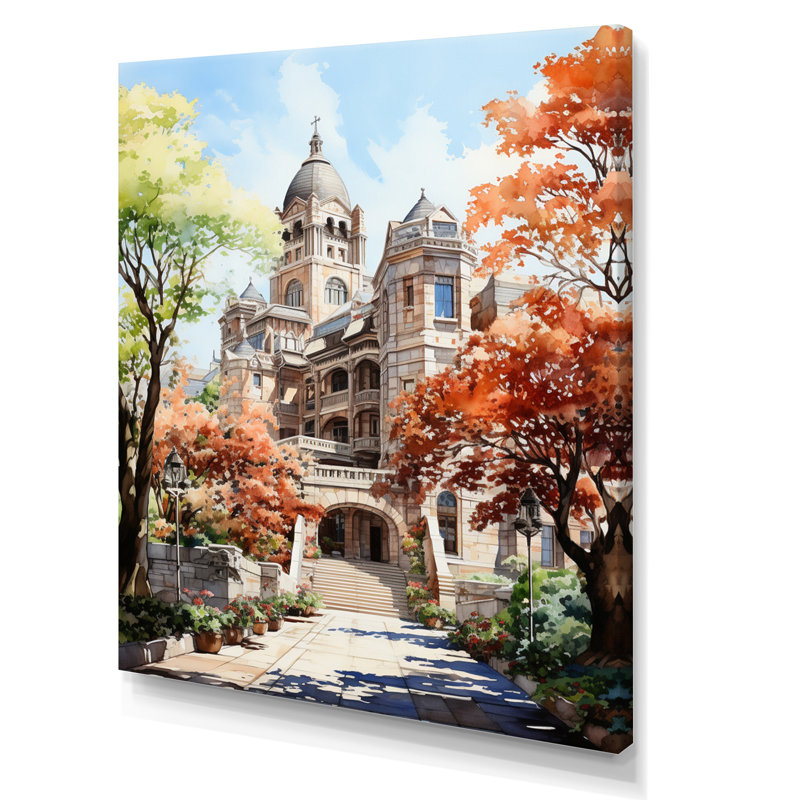 Université College Buildings, H 44 po x l 34 po x P 1,5 po, Toile tendue