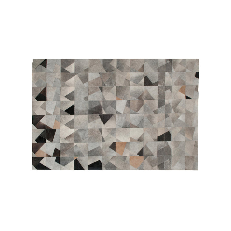 Faceta Cowhide Abstract Area Rug, Rectangle 10' x 14'